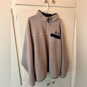 Full zip light brown Sherpa jacket